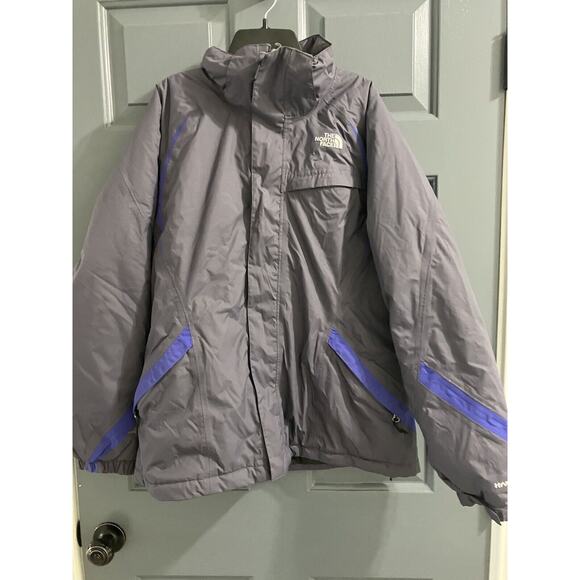 The North Face Hyvent Rain Hiking Jacket Womens Small Gray Purple Waterproof - Picture 1 of 10